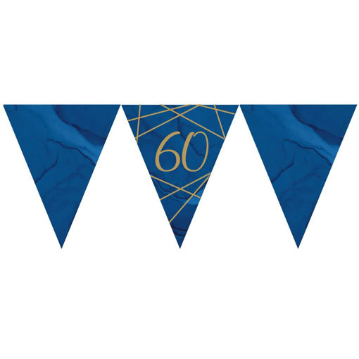 Picture of NAVY & GOLD GEODE 60 TH BIRTHDAY BUNTING BANNER 3.7M